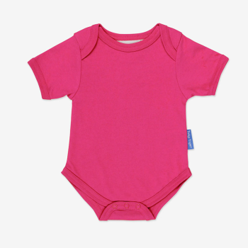 Image showing the Basic Organic Cotton Short Sleeved Bodysuit, 0 - 3 Months, Pink product.