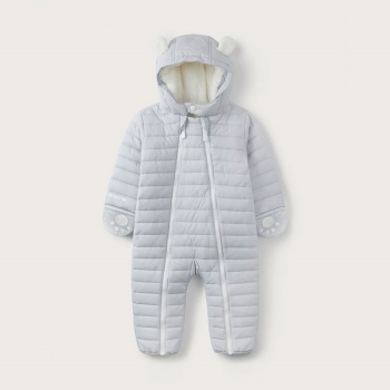 Image showing the Recycled Quilted Pramsuit, 3 - 6 Months, Grey product.