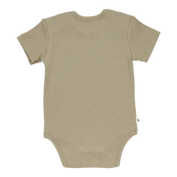 Image showing the Sailors Bay Short Sleeve Ribbed Bodysuit, 3 - 6 Months, Olive product.