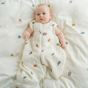 Image showing the Sea Friends Sleeping Bag, 1.0 TOG, 0 - 6 Months, Beige product.