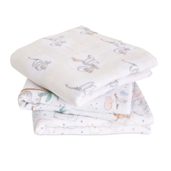 Image showing the Boutique Pack of 3 Cotton Muslin Squares, 70 x 70cm, My Darling Dumbo product.
