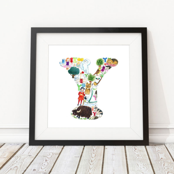 Image showing the Y Alphabet Print, 30.5 x 30.5cm, Multi product.