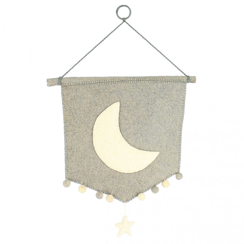 Image showing the Moon Wall Hanging, Grey product.