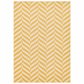 Image showing the Muse Modern Geomeric Chevron Rug, 120 x 170cm, Yellow product.