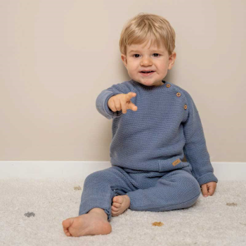 Image showing the Sailors Bay Knitted One Piece Suit, 0 - 3 Months, Blue product.