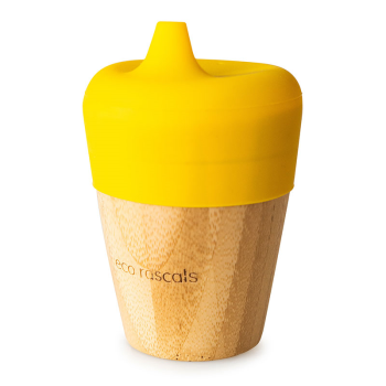 Image showing the Bamboo Cup with Silicone Feeder, 190ml, Yellow product.