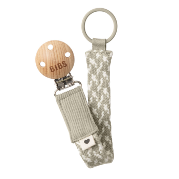 Image showing the Paci Braid Wooden Dummy Clip, Sand / Ivory product.