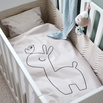 Image showing the Waves Quilted Waves Cot Bed Bumper with Strings, Sand product.