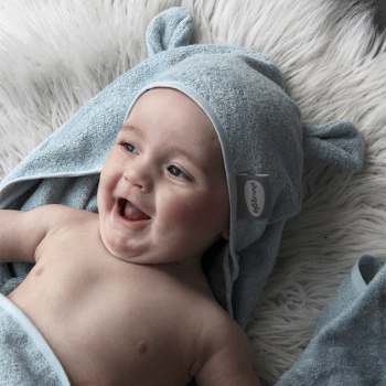 Image showing the Baby Bath Towel with Ears, Blue product.