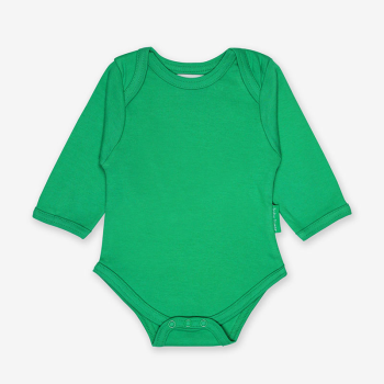 Image showing the Basic Organic Cotton Long Sleeved Bodysuit, 0 - 3 Months, Green product.