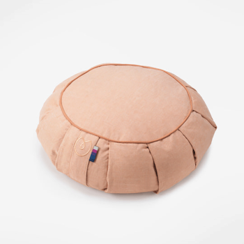 Image showing the Organic Cotton Chambray Zafu Meditation Cushion, Desert Sand product.