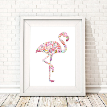 Image showing the F is for Flamingo Alphabet Print, 40 x 30cm, Pink product.
