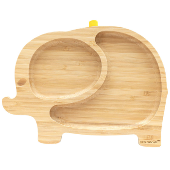 Image showing the Elephant Bamboo Suction Plate, Yellow product.