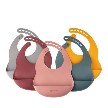 Image showing the Silicone Baby Bib, Rose product.