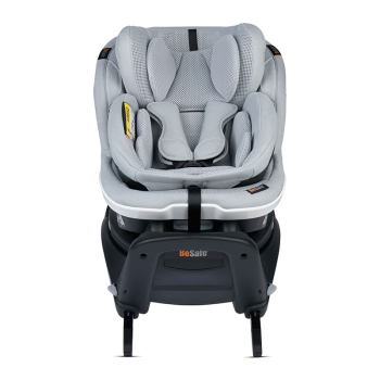 Image showing the iZi Turn B i-Size Baby & Toddler Car Seat with 360° Rotation - from Birth, Light grey Mesh product.