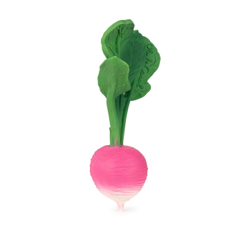 Image showing the Ramona the Radish Natural Rubber Teether & Bath Toy, Pink product.