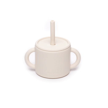 Image showing the Silicone Cup & Straw, Cloud White product.