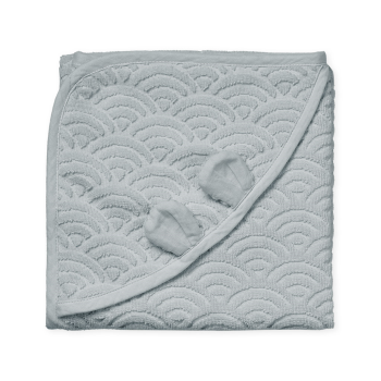 Image showing the Organic Cotton Hooded Baby Towel, Classic Grey product.