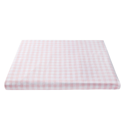 Image showing the Cot Bed Organic Gingham Fitted Sheet, 140 x 70cm, Pink product.