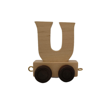 Image showing the Natural Wooden Letter U, Natural product.