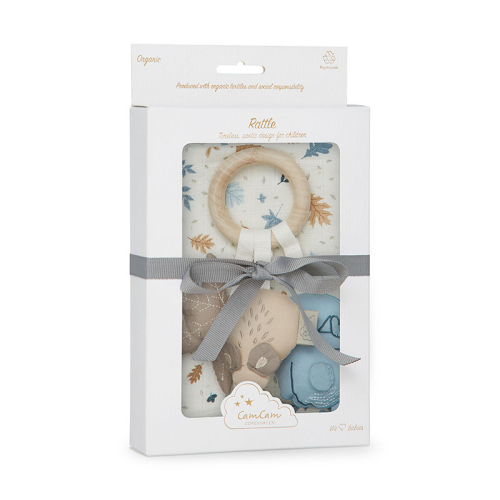 Image showing the Printed Muslin Cloth & Activity Ring Gift Set, Forest product.