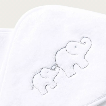 Image showing the Baby Elephant Hooded Towel, 76 x 76cm, White product.
