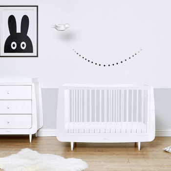 Image showing the SnuzKot Skandi 2 Piece Nursery Furniture Set excl. Mattress, White product.