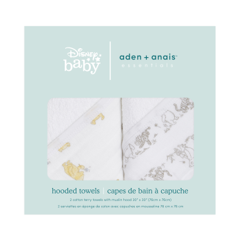 Image showing the Essentials Pack of 2 Hooded Baby Towels, 76 x 76cm, Winnie & Friends product.