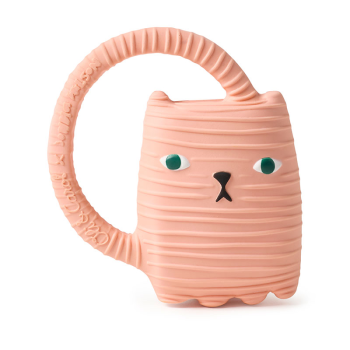 Image showing the Donna Wilson Ginge Cat Natural Rubber Teether & Bath Toy, Pink product.