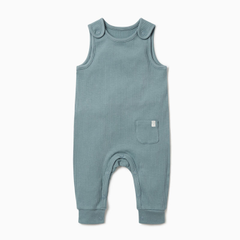 Image showing the Ribbed Romper, 3 - 6 Months, Blue product.