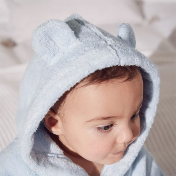 Image showing the Bear Ears Baby Robe, 0 - 6 Months, Blue product.