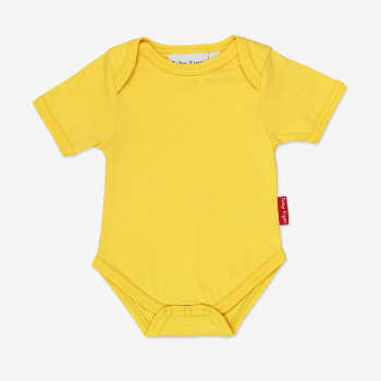 Image showing the Basic Organic Cotton Short Sleeved Bodysuit, 3 - 6 Months, Yellow product.