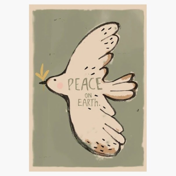 Image showing the Peace Bird Poster Print, 50 x 70cm, Mint product.