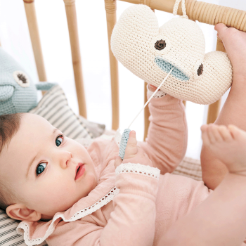 Image showing the Claude Cloud Crochet Musical Pull Toy, White product.