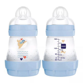 Image showing the Easy Start Pack of 3 Anti Colic Baby Bottles, 160ml, Blue product.