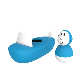 Image showing the Boat and Wobbler Bath Toy, Blue product.