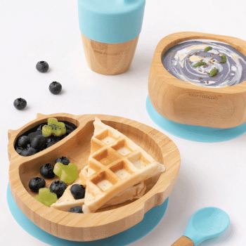 Image showing the Ladybird 4 Piece Bamboo Weaning Set, Blue product.