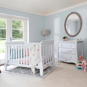Image showing the Sleigh Urbane 2 Piece Nursery Furniture Set, White product.