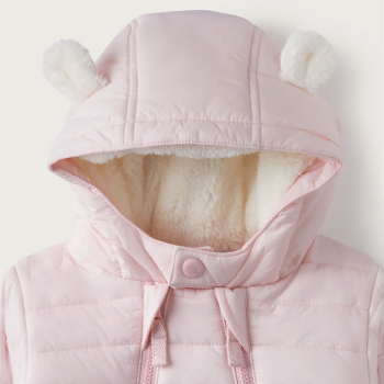 Image showing the Recycled Quilted Pramsuit, 3 - 6 Months, Pink product.