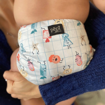 Image showing the Happy Stamps Reusable Nappy, White product.