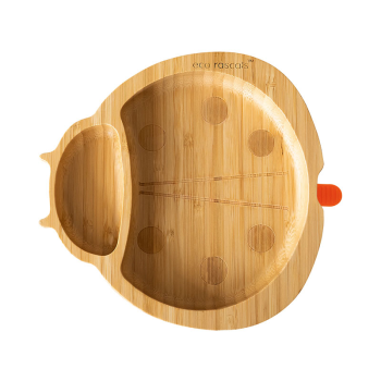 Image showing the Ladybird Bamboo Suction Plate, Orange product.