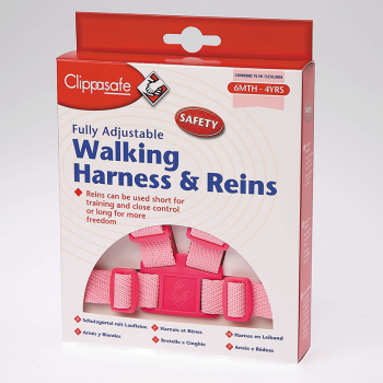 Image showing the Walking Baby Harness with Reins, Pink product.