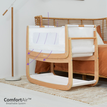 Image showing the SnuzPod4 Bedside Crib incl. Mattress, Natural product.