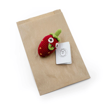 Image showing the Billy Mini Strawberry Crochet Mini Rattle, Red product.