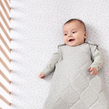 Image showing the Organic Baby Sleeping Bag, 2.5 Tog, 0 - 6 Months, 0-6 months, Dove Rice product.