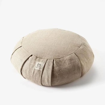Image showing the Hemp Buckwheat Zafu Meditation Cushion, Natural product.