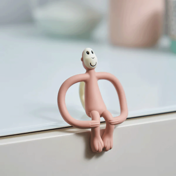 Image showing the Original Monkey Teething Toy, Dusty Pink product.
