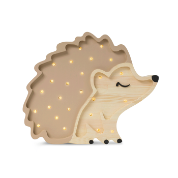 Image showing the Wooden Hedgehog Lamp, Autumn Brown product.