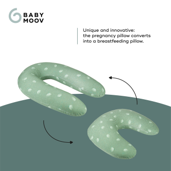 Image showing the 2-in-1 Pregnancy Pillow, U-Shape and C-Shape, Green Dandelions product.