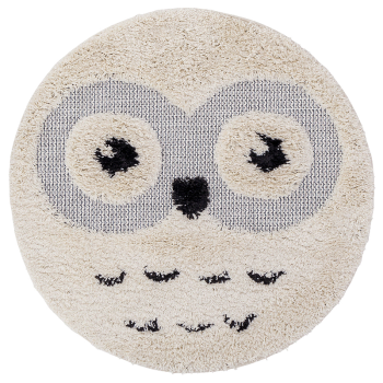 Image showing the Owl Round Rug, 120 x 120cm, Beige product.